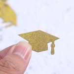 100 Pieces Double-Sided Glitter Graduation Hat-Shaped Confetti